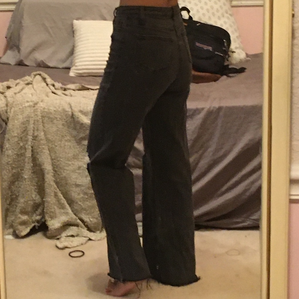 black distressed skater jeans